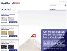 Tablet Screenshot of miles-and-more-cards.ch